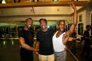 George Faison with LWDT company dancers James and Jeremiah
